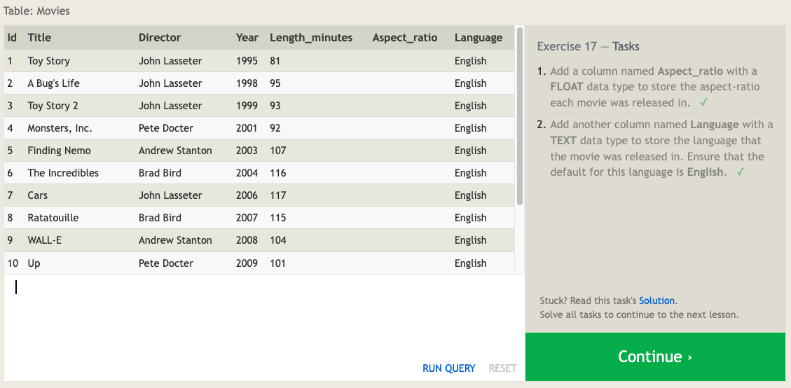 SQL Exercise Seventeen